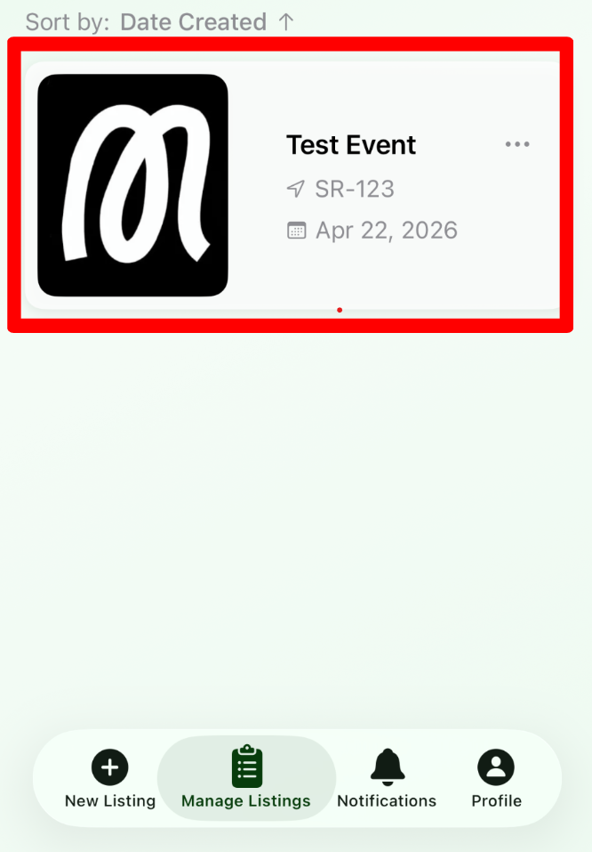 Select event